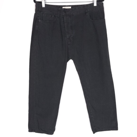 NILI LOTAN‎ Women’s Linen Blend Cropped Jeans Button Fly Size 6 Altered 34x22 - Picture 1 of 10